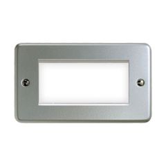 MK K184ALM Metalclad Plus 2 Gang 4 Module Euro Frontplate 100x50mm Aluminium