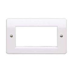 MK K184WHI Logic Plus 2 Gang 4 Module Euro Frontplate 100x50mm White