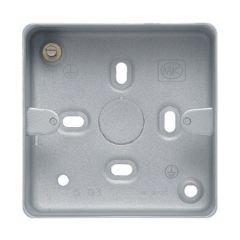 MK K2211ALM Logic Plus w/o Knockouts 1 Gang Surface Box 86x86x41mm Aluminium