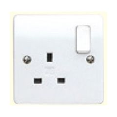 MK K2757WHI Logic Plus 1 Gang Switched DP Dual Earth Socket 13A White