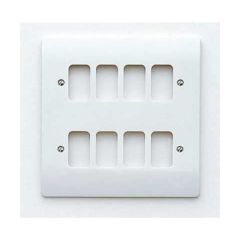 MK K3638WHI Grid Plus Frontplate 8 Module 146x146mm White