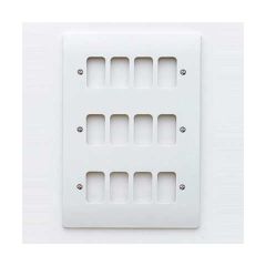 MK K3639WHI Grid Plus Frontplate 12 Module 206x146mm White