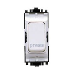 MK K4885PWHI Grid Plus Switch 2 Way SP Reatractive Marked Press 10A White