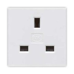 MK K5830WHI Socket 1 Gang Unswitched 13A White