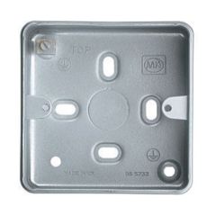 MK K829ALM Logic Plus Box 1 Gang Surface w/o Knockouts 86x86x40mm Aluminium
