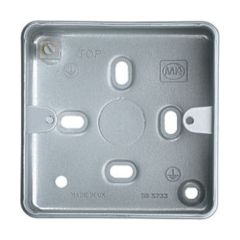 MK K899ALM Logic Plus Box 1 Gang Surface c/w 6 x 20mm Knockouts 86x86x40mm Aluminium