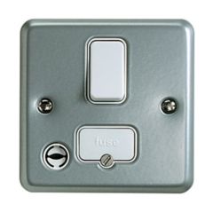MK K932ALM Metalclad Plus Connection Unit DP Switched Fused c/w Flex Outlet Surface 13A Aluminium