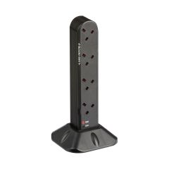 Knightsbridge 8GTOWER 8 Gang Tower Socket Surge Protected 2m Cable