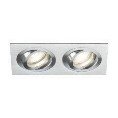 Knightsbridge Amabar GU10 Tilt Twin Downlight Brushed Chrome