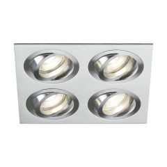 Knightsbridge Amabar GU10 Tilt Quad Downlight Brushed Chrome