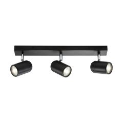 Knightsbridge BA03B3MB Triple GU10 Bar Spotlight IP44 Matt Black