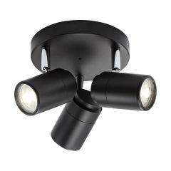 Knightsbridge BA03P3MB Triple GU10 Multi Spotlight IP44 Matt Black