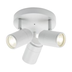 Knightsbridge BA03P3MW Triple GU10 Multi Spotlight IP44 Matt White