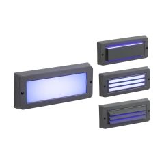 Knightsbridge BL5BLG 5W Surface LED Bricklight Blue LED Grey c/w Grill, Louvre, Shade Cover