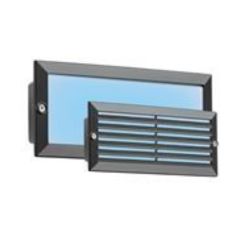 Knightsbridge BLED5BB 5W Recessed LED Bricklight Blue LED IP54 Black c/w Plain & Louvre Cover