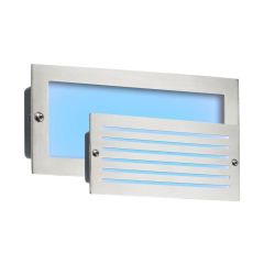Knightsbridge BLED5SB 5W Recessed LED Bricklight Blue LED IP54 Brushed Steel c/w Plain & Louvre Cover