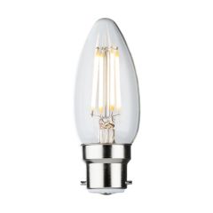 Knightsbridge CLD4ABCC 4W B22d Candle LED Lamp 2700K Clear Filament Dimmable