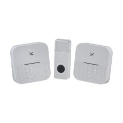 Knightsbridge DC015 Wireless Plug-In Door Chime White (Mains Powered) c/w 2x Reciever