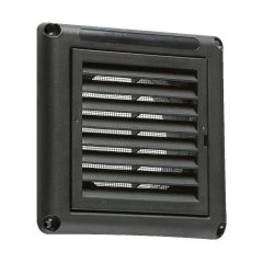 Knightsbridge EX009B 100mm Grille Wall Outlet Black c/w Fly Screen