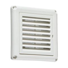 Knightsbridge EX009W 100mm Grille Wall Outlet White c/w Fly Screen