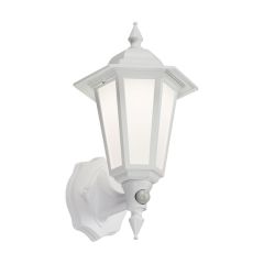 Knightsbridge 8W LED Wall Lantern 4000K 555lm IP54 White c/w Daylight Sensor