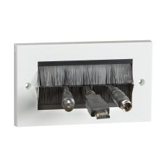 Knightsbridge NETBRUSH4G 4 Gang Letterbox Style Faceplate White