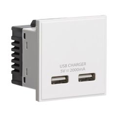 Knightsbridge NETUSBWH Dual USB Charger Module White 25x50mm