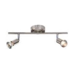 Knightsbridge GU10 Twin Bar Spotlight 90x360mm Brushed Chrome 