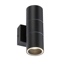 Knightsbridge OWALL02BK GU10 Fixed Up/Down Wall Light IP54 60mm Black