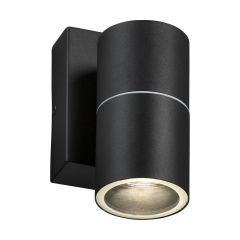 Knightsbridge OWALL1BKP GU10 Fixed Single Wall Light IP54 Black c/w Photocell Sensor