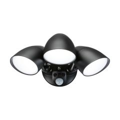 Knightsbridge SL30CCTB 30W LED Security Light CCT 3/4/5.5K IP65 Black c/w PIR & Light Sensor & Manual Override