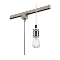 Knightsbridge TRK8271BC 1 Circuit Track E27 Vintage Pendant Brushed Chrome 1.8m
