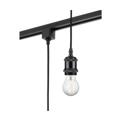 Knightsbridge TRK8271BK 1 Circuit Track E27 Vintage Pendant Black 1.8m