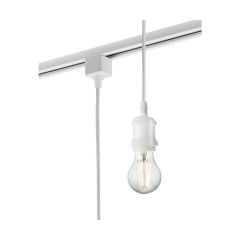 Knightsbridge TRK8271W 1 Circuit Track E27 Vintage Pendant White 1.8m