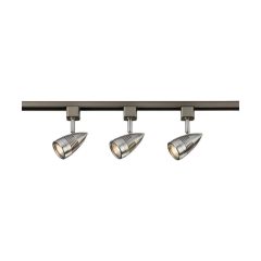 Knightsbridge TRKIT4BC 1M Tracklight Kit Brushed Chrome c/w 1M Track, 1xLive&Dead Ends, 3x Track Spots