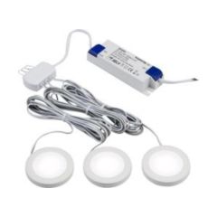 Knightsbridge UNDKIT3WCW 2.5W Round LED Under Cabinet Light Kit 4000K White Pack=3