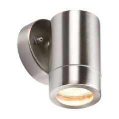 Knightsbridge WALL1L GU10 Single Fixed Wall Light IP65 Stainless Steel (Lightweight)