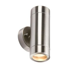 Knightsbridge WALL2L GU10 Up/Down Wall Light IP65 Stainless Steel (Lightweight)