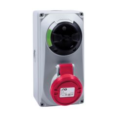Niglon 16121 Schyller Wall Interlocking Switched 3P+E+N Socket IP44 32A 415V Red
