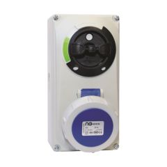 Niglon 16154 Schyller Wall Interlocking Switched 2P+E Socket IP66 16A 240V Blue