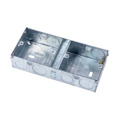 Niglon DES2 2x1 Gang Switch & Socket Box Dual Pattern 35mm Steel