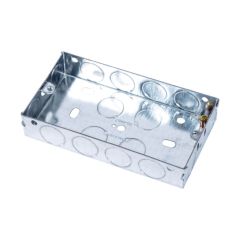 Niglon E12 2 Gang Switch & Socket Box Standard Pattern 25mm Steel