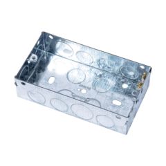 Niglon ES2 2 Gang Switch & Socket Box Standard Pattern 35mm Steel