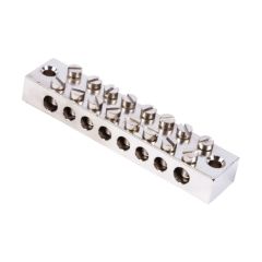 Niglon ETTB8 8 Way DP Earth Terminal c/w Cheese Head Screws 25/16mm Brass