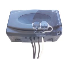 Niglon WPB4RS Weatherproof Box c/w 4 Gang Socket Enclosure IP55 Grey