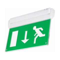 NVC NAL/DAM3 Arlington LiFe Maintained LED Drop Blade DALI Exit Sign c/w Euro Down Legend 344x42x236mm White Polycarbonate