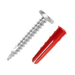 42x35mm Woodscrews & Red Wallplugs Pack=200