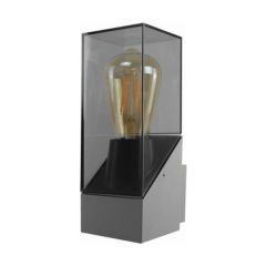 Ovia AVORI 15W Max. E27 Boxed Wall Fitting With Clear Lens - Grey