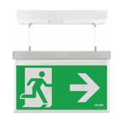 Ovia VANEX 2W Emergency LED Maintained Suspended Sign Left/Right Legend - White