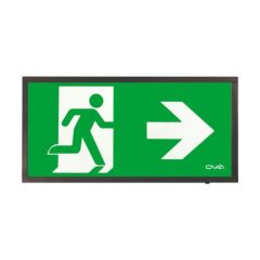 Ovia CALVEX 4W Emergency LED Box Maintained Sign Right Legend - Black